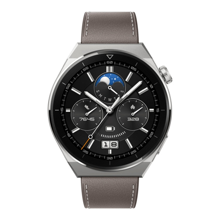 HUAWEI WATCH GT 3 Pro Titanium Smart Watch 46mm Genuine Leather Wristband, 1.43 inch AMOLED Screen, Support ECG / GPS / 14-days Battery Life(Grey) - Wearable Devices by Huawei | Online Shopping UK | buy2fix