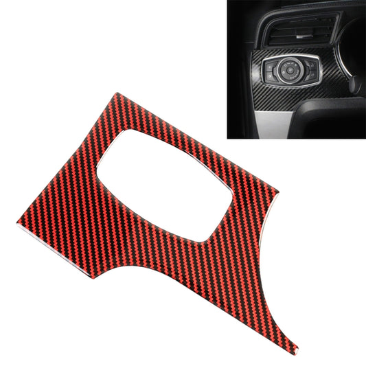 Car Carbon Fiber Headlight Switch Panel Decorative Sticker for Ford Mustang 2015-2020, Left-hand Drive - Car Interior Mouldings by buy2fix | Online Shopping UK | buy2fix