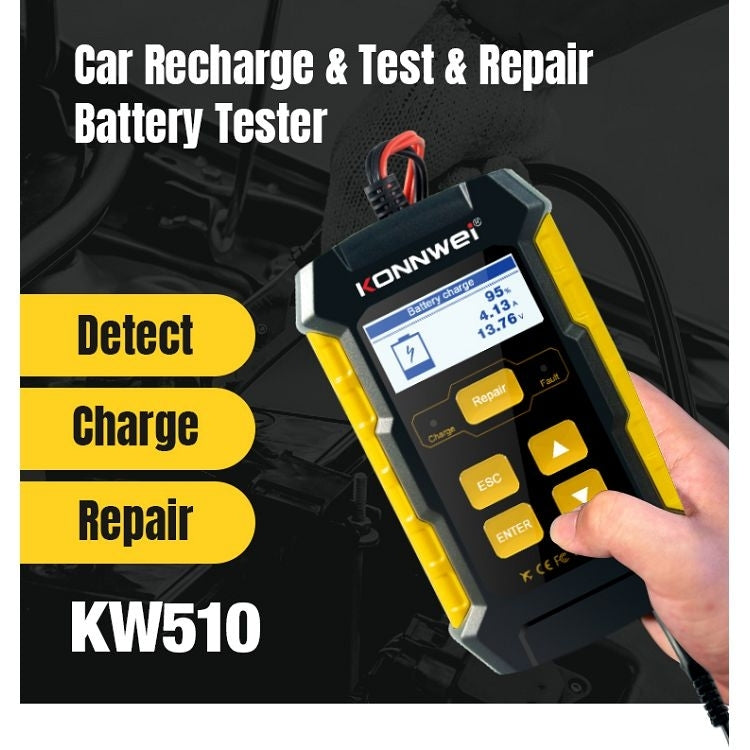 KONNWEI KW510 3 in 1 Car Battery Tester / Charger / Repairer, Support 8 Languages(US Plug) - Code Readers & Scan Tools by KONNWEI | Online Shopping UK | buy2fix