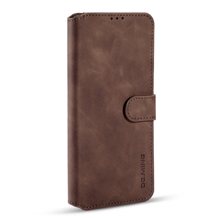 For Samsung Galaxy S21 Ultra 5G DG.MING Retro Oil Side Horizontal Flip Case with Holder & Card Slots & Wallet(Coffee) - Galaxy S21 5G Cases by DG.MING | Online Shopping UK | buy2fix