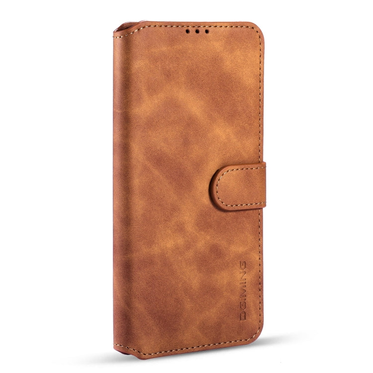 For Samsung Galaxy S21 5G DG.MING Retro Oil Side Horizontal Flip Case with Holder & Card Slots & Wallet(Brown) - Galaxy S21 5G Cases by DG.MING | Online Shopping UK | buy2fix