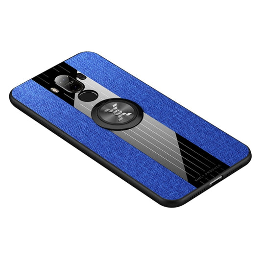 For Huawei Mate 9 XINLI Stitching Cloth Textue Shockproof TPU Protective Case with Ring Holder(Blue) - Huawei Cases by XINLI | Online Shopping UK | buy2fix