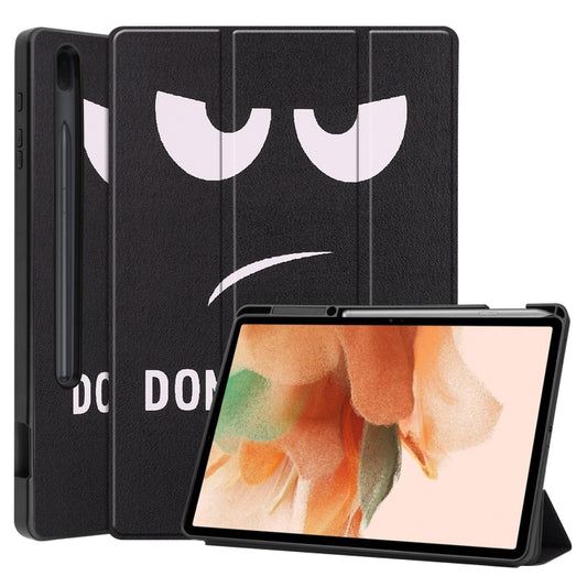 For Samsung Galaxy Tab S7 Lite T730 / T735 / Tab S7 FE T736 Custer Painted TPU Smart Tablet Leather Case with Sleep / Wake-up Function & 3-Fold Holder & Pen Slot(Big Eye ME) - Other Galaxy Tab PC by buy2fix | Online Shopping UK | buy2fix