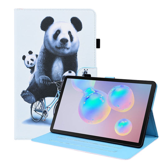 For Samsung Galaxy Tab S8 / Galaxy Tab S7 2020 SM-T870 / SM-T875 Animal Pattern Horizontal Flip Leather Case with Holder & Card Slots & Photo Frame(Cycling Panda) - Galaxy Tab S8 Cases by buy2fix | Online Shopping UK | buy2fix