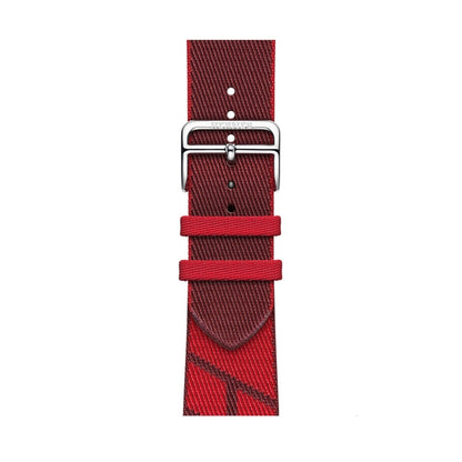 Two-color Nylon Braid Watch Band For Apple Watch Ultra 49mm&Watch Ultra 2 49mm / Series 9&8&7 45mm / SE 3&SE 2&6&SE&5&4 44mm / 3&2&1 42mm(Dark Red+Red) - Watch Bands by buy2fix | Online Shopping UK | buy2fix