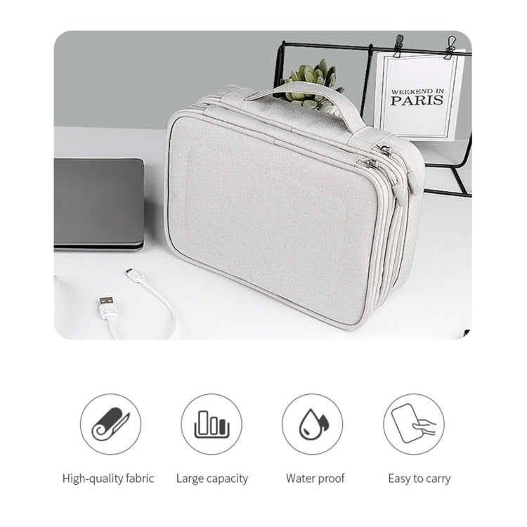 SM02S Double-layer Multifunctional Digital Accessory Storage Bag(Grey) - Digital Storage Bag by buy2fix | Online Shopping UK | buy2fix