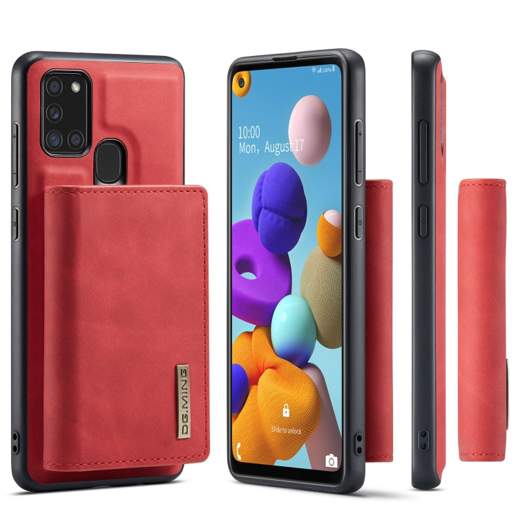 For Samsung Galaxy A21s DG.MING M1 Series 3-Fold Multi Card Wallet  Back Cover Shockproof Case with Holder Function(Red) - Galaxy Phone Cases by DG.MING | Online Shopping UK | buy2fix