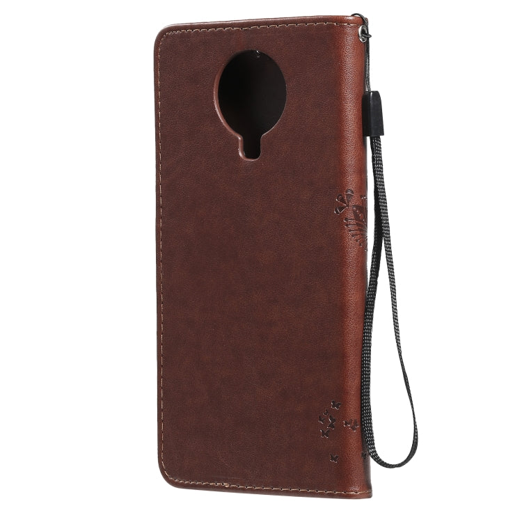For Nokia G20 Tree & Cat Pattern Pressed Printing Horizontal Flip PU Leather Case with Holder & Card Slots & Wallet & Lanyard(Coffee) - Nokia Cases by buy2fix | Online Shopping UK | buy2fix