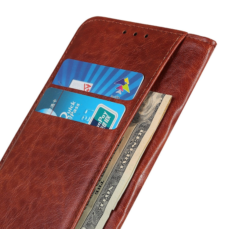 For OnePlus Nord 2 5G Magnetic Crazy Horse Texture Horizontal Flip Leather Case with Holder & Card Slots & Wallet(Brown) - OnePlus Cases by buy2fix | Online Shopping UK | buy2fix