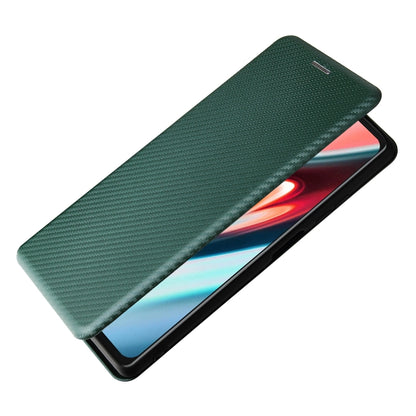 For Blackview A100 Carbon Fiber Texture Horizontal Flip TPU + PC + PU Leather Case with Card Slot(Green) - More Brand by buy2fix | Online Shopping UK | buy2fix