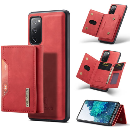 For Samsung Galaxy S20 FE DG.MING M2 Series 3-Fold Multi Card Bag Back Cover Shockproof Case with Wallet & Holder Function(Red) - Galaxy S20 FE Cases by DG.MING | Online Shopping UK | buy2fix