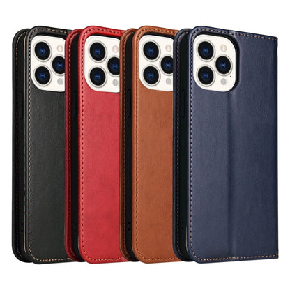 For iPhone 13 Pro Fierre Shann PU Leather Texture Horizontal Flip Leather Case with Holder & Card Slots & Wallet (Red) - iPhone 13 Pro Cases by FIERRE SHANN | Online Shopping UK | buy2fix