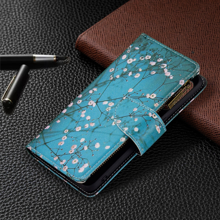 For OPPO Reno5 5G Colored Drawing Pattern Zipper Horizontal Flip Leather Case with Holder & Card Slots & Wallet(Plum Blossom) - OPPO Cases by buy2fix | Online Shopping UK | buy2fix