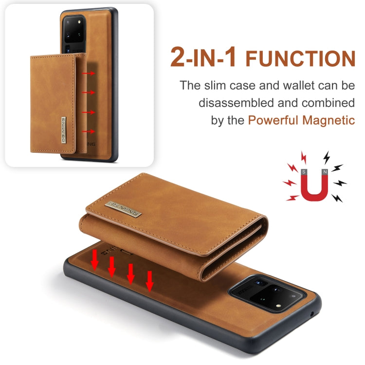 For Samsung Galaxy S20 Ultra DG.MING M1 Series 3-Fold Multi Card Wallet  Back Cover Shockproof Case with Holder Function(Brown) - Galaxy Phone Cases by DG.MING | Online Shopping UK | buy2fix