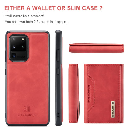 For Samsung Galaxy S20 Ultra DG.MING M2 Series 3-Fold Multi Card Bag Back Cover Shockproof Case with Wallet & Holder Function(Red) - Galaxy Phone Cases by DG.MING | Online Shopping UK | buy2fix