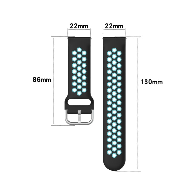 For Samsung Galaxy Watch4 Classic 46mm Two-color Silicone Watch Band(Black Mint Green) - Watch Bands by buy2fix | Online Shopping UK | buy2fix