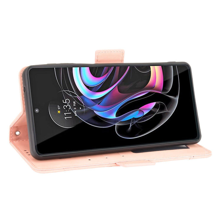 For Motorola Moto Edge 20 Pro/Edge S Pro Skin Feel Calf Pattern Horizontal Flip Leather Case with Holder & Card Slots & Photo Frame(Pink) - Motorola Cases by buy2fix | Online Shopping UK | buy2fix