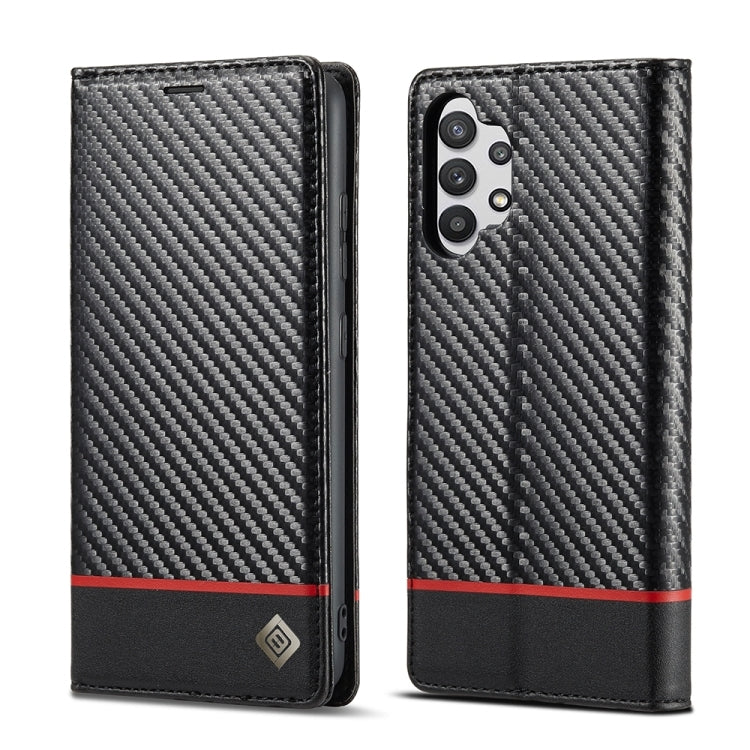 LC.IMEEKE Carbon Fiber PU + TPU Horizontal Flip Leather Case with Holder & Card Slot & Wallet For Samsung Galaxy A32 5G(Horizontal Black) - Galaxy Phone Cases by LC.IMEEKE | Online Shopping UK | buy2fix