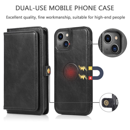 For iPhone 13 Pro Max Strong Magnetic Detachable Horizontal Flip Leather Case with Card Slots & Wallet (Black) - iPhone 13 Pro Max Cases by buy2fix | Online Shopping UK | buy2fix