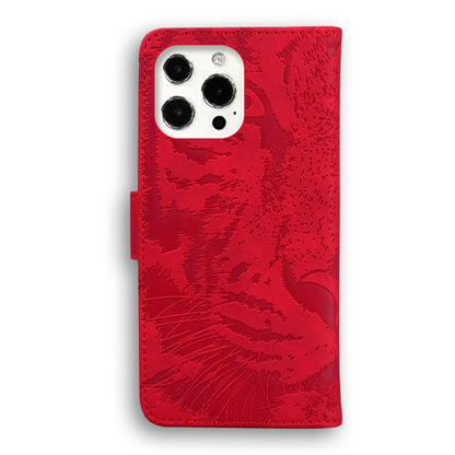 For iPhone 13 Pro Max Tiger Embossing Pattern Horizontal Flip Leather Case with Holder & Card Slots & Wallet (Red) - iPhone 13 Pro Max Cases by buy2fix | Online Shopping UK | buy2fix