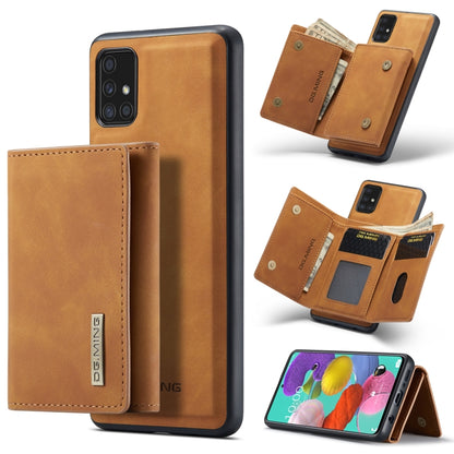 For Samsung Galaxy A51 DG.MING M1 Series 3-Fold Multi Card Wallet  Back Cover Shockproof Case with Holder Function(Brown) - Galaxy Phone Cases by DG.MING | Online Shopping UK | buy2fix