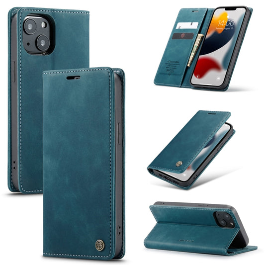 For iPhone 13 mini CaseMe-013 Multifunctional Retro Frosted Horizontal Flip Leather Case with Card Slot & Holder & Wallet (Blue) - iPhone 13 mini Cases by CaseMe | Online Shopping UK | buy2fix