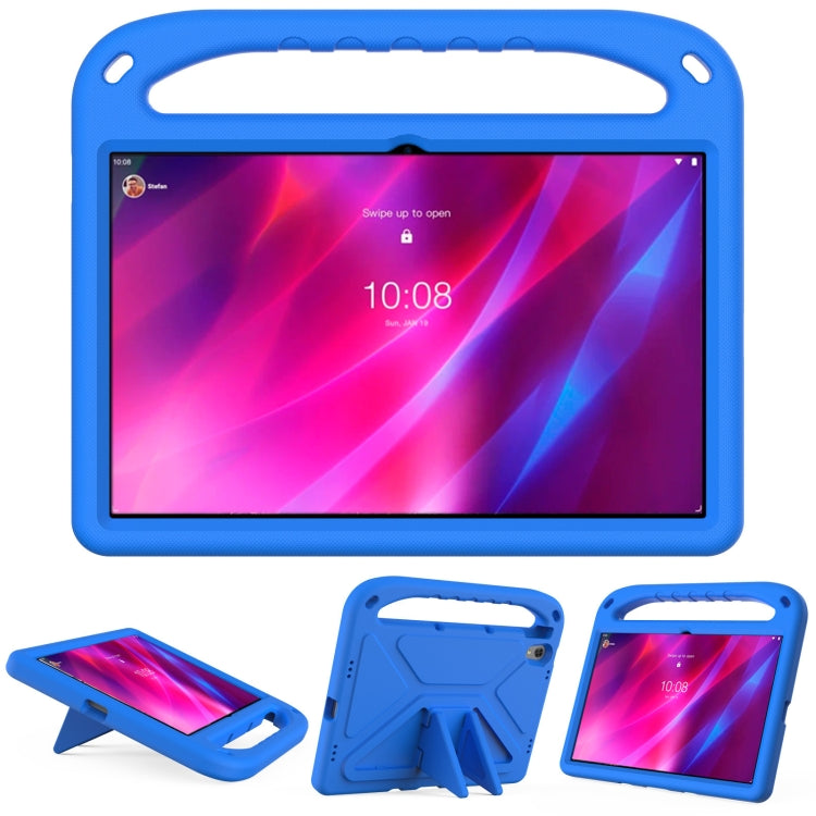 For Lenovo Tab P11 TB-J606F / Tab P11 Plus TB-J607F Portable Handle EVA Shockproof Anti Falling Protective Case with Triangle Holder(Blue) - Lenovo by buy2fix | Online Shopping UK | buy2fix