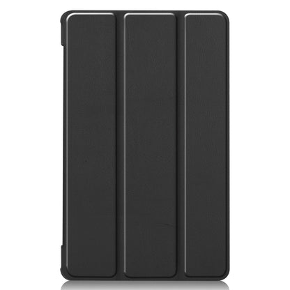 For Lenovo Tab M8 3rd Gen Custer Texture Horizontal Flip Leather Case with Three-folding Holder(Black) - Lenovo by buy2fix | Online Shopping UK | buy2fix