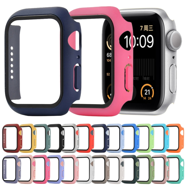 Shockproof PC+Tempered Glass Protective Case with Packed Carton For Apple Watch Series 6 & SE & 5 & 4 44mm(Black) - Watch Cases by buy2fix | Online Shopping UK | buy2fix