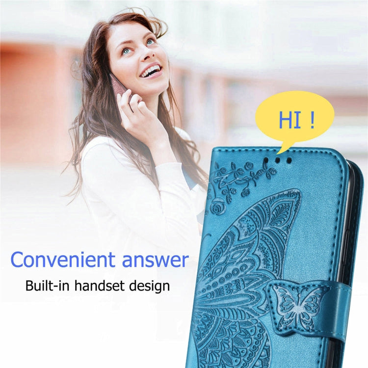 Butterfly Love Flowers Embossed Horizontal Flip Leather Case with Holder & Card Slots & Wallet & Lanyard For CUBOT Note 20(Blue) - More Brand by buy2fix | Online Shopping UK | buy2fix