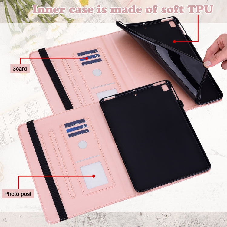 Tree & Deer Pattern Pressed Printing Horizontal Flip PU Leather Case with Holder & Card Slots & Sleep / Wake-up Function For Samsung Galaxy Tab S6 Lite(Pink) - Tab S6 Lite P610 / P615 by buy2fix | Online Shopping UK | buy2fix