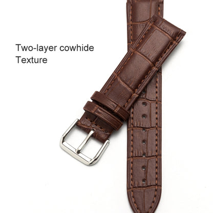 22mm Two-layer Cowhide Leather Bamboo Joint Texture Watch Band(Red) - Watch Bands by buy2fix | Online Shopping UK | buy2fix