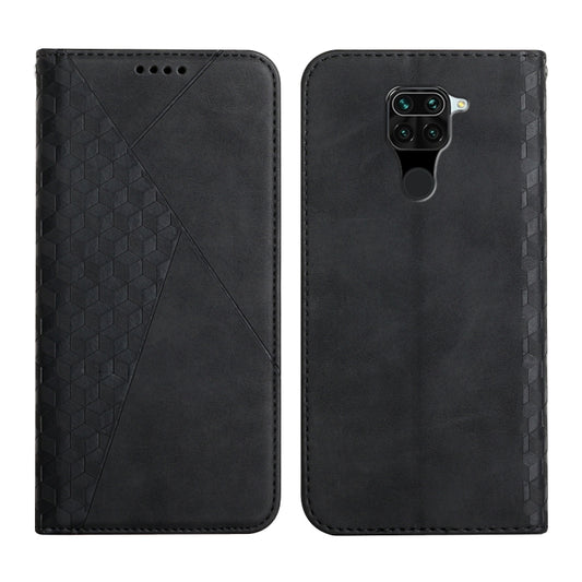 For Xiaomi Redmi Note 9 Diamond Pattern Splicing Skin Feel Magnetic Horizontal Flip Leather Case with Card Slots & Holder & Wallet(Black) - Xiaomi Cases by buy2fix | Online Shopping UK | buy2fix