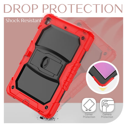 For iPad 10.2 2021 / 2020 / 2019 Shockproof Colorful Silica Gel + PC Protective Case with Holder & Shoulder Strap(Red) - iPad 10.2 Cases by buy2fix | Online Shopping UK | buy2fix