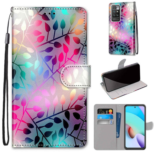 For Xiaomi Redmi 10 Coloured Drawing Cross Texture Horizontal Flip PU Leather Case with Holder & Card Slots & Wallet & Lanyard(Translucent Glass) - Xiaomi Cases by buy2fix | Online Shopping UK | buy2fix