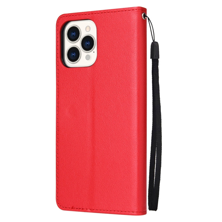 For iPhone 13 Multifunctional Horizontal Flip Leather Case, with Three Card Slot & Holder & Photo Frame & Lanyard(Red) - iPhone 13 Cases by buy2fix | Online Shopping UK | buy2fix