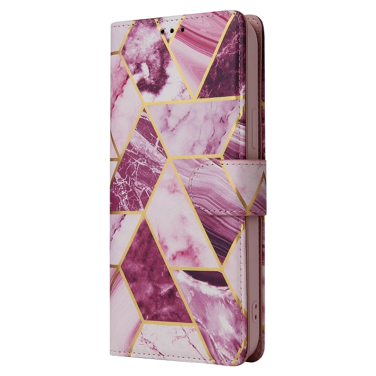 For iPhone 13 Pro Max Marble Bronzing Stitching Horizontal Flip PU Leather Case with Holder & Card Slots & Wallet & Photo Frame (Purple) - iPhone 13 Pro Max Cases by buy2fix | Online Shopping UK | buy2fix