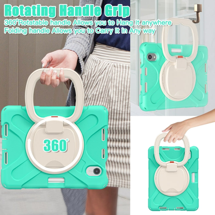 For iPad mini 6 Silicone + PC Protective Tablet Case with Holder & Shoulder Strap(Mint Green) - iPad mini 6 Cases by buy2fix | Online Shopping UK | buy2fix