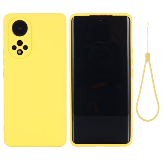 For Honor 50 Solid Color Liquid Silicone Dropproof Full Coverage Protective Case(Yellow) - Honor Cases by buy2fix | Online Shopping UK | buy2fix