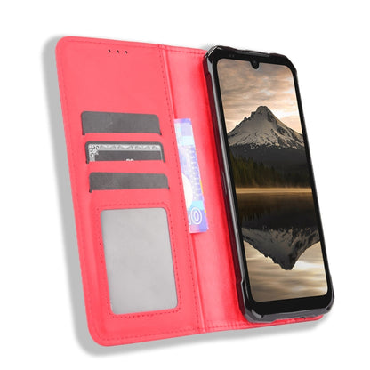 For Doogee S86 / S86 Pro Magnetic Buckle Retro Pattern Horizontal Flip Leather Case with Holder & Card Slot & Wallet(Red) - More Brand by buy2fix | Online Shopping UK | buy2fix