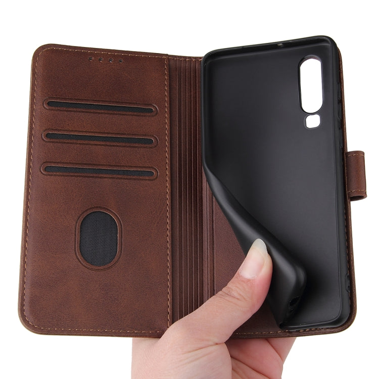 For Huawei P30 Calf Texture Buckle Horizontal Flip Leather Case with Holder & Card Slots & Wallet(Brown) - Huawei Cases by buy2fix | Online Shopping UK | buy2fix