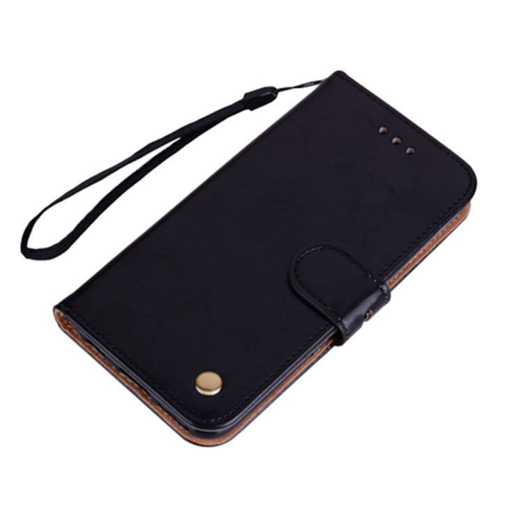 For iPhone 13 Business Style Oil Wax Texture Horizontal Flip Leather Case with Holder & Card Slots & Wallet(Black) - iPhone 13 Cases by buy2fix | Online Shopping UK | buy2fix