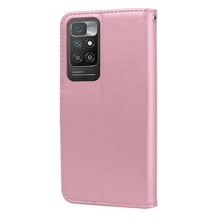 For Xiaomi Redmi 10 Rose Embossed Horizontal Flip PU Leather Case with Holder & Card Slots & Wallet(Rose Gold) - Xiaomi Cases by buy2fix | Online Shopping UK | buy2fix