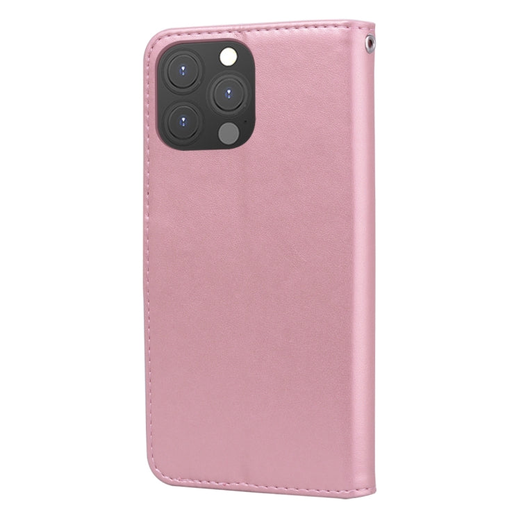 For iPhone 13 Pro Rose Embossed Horizontal Flip PU Leather Case with Holder & Card Slots & Wallet (Rose Gold) - iPhone 13 Pro Cases by buy2fix | Online Shopping UK | buy2fix