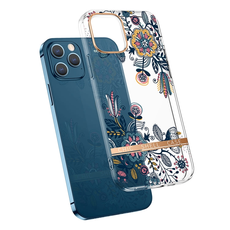 For iPhone 13 High Translucent Electroplating Flower Pattern TPU + PC Shockproof Case(Po-phase Flowers) - iPhone 13 Cases by buy2fix | Online Shopping UK | buy2fix