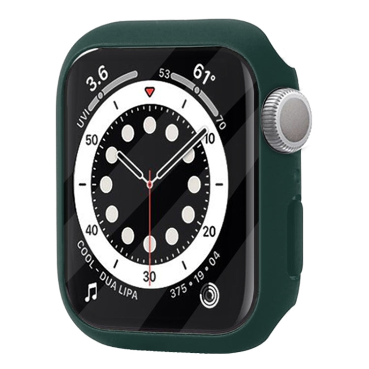 Shockproof PC Protective Case with Tempered Glass Film For Apple Watch Series 8 / 7 41mm(Bright Green) - Watch Cases by buy2fix | Online Shopping UK | buy2fix