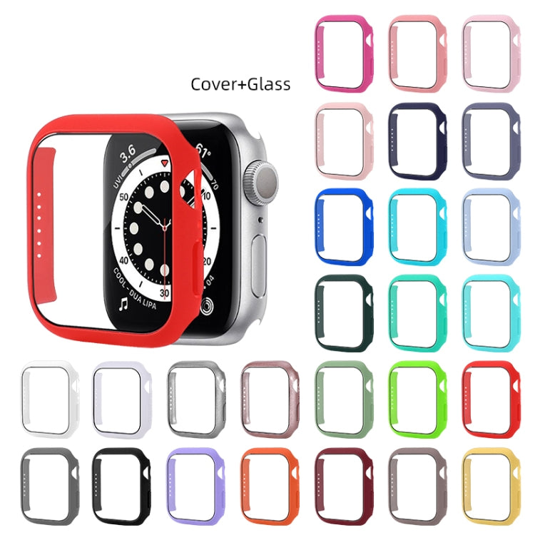 Shockproof PC Protective Case with Tempered Glass Film For Apple Watch Series 8 / 7 45mm(Bright White) - Watch Cases by buy2fix | Online Shopping UK | buy2fix