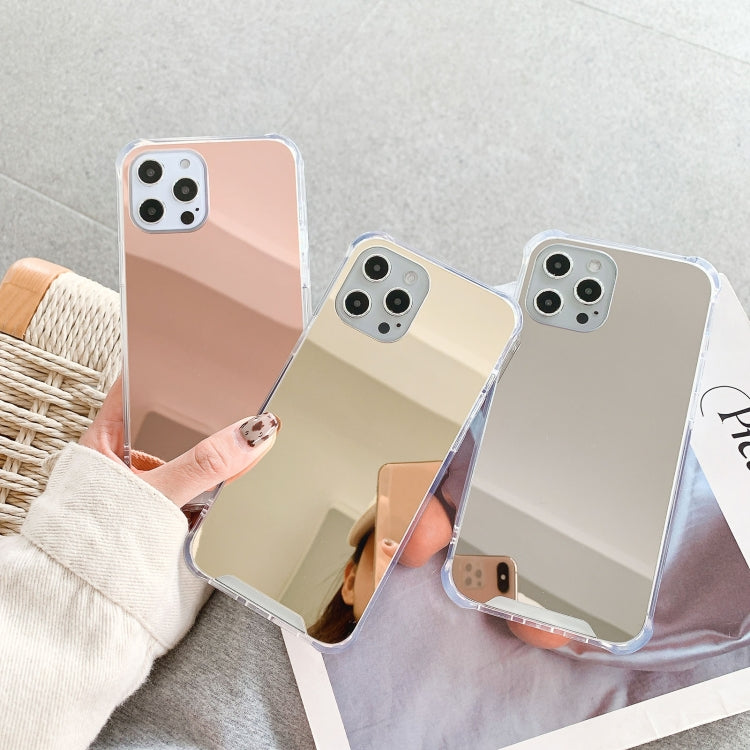 For iPhone 13 Pro TPU + Acrylic Four Drop Luxury Plating Mirror Phone Case Cover (Rose Gold) - iPhone 13 Pro Cases by buy2fix | Online Shopping UK | buy2fix