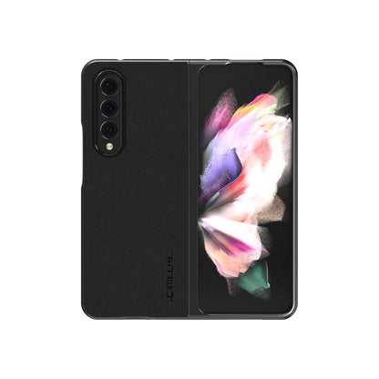 For Samsung Galaxy Z Fold3 5G LC.IMEEKE Shock-resistant Plain Leather All-inclusive Protective Case(Black) - Galaxy Phone Cases by LC.IMEEKE | Online Shopping UK | buy2fix