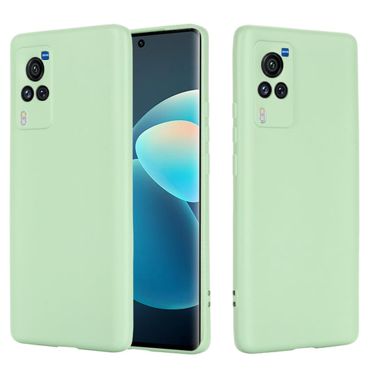 For vivo X60 Pro 5G Foreign Version Solid Color Liquid Silicone Shockproof Full Coverage Protective Case(Green) - vivo Cases by buy2fix | Online Shopping UK | buy2fix